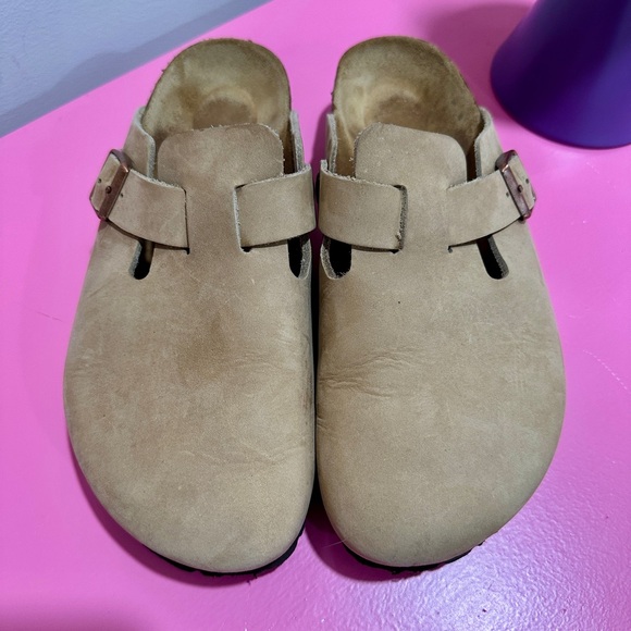 Boston Clog taupe ish shade tobacco color Regular Footbed Narrow Width Size 39 - Picture 3 of 9